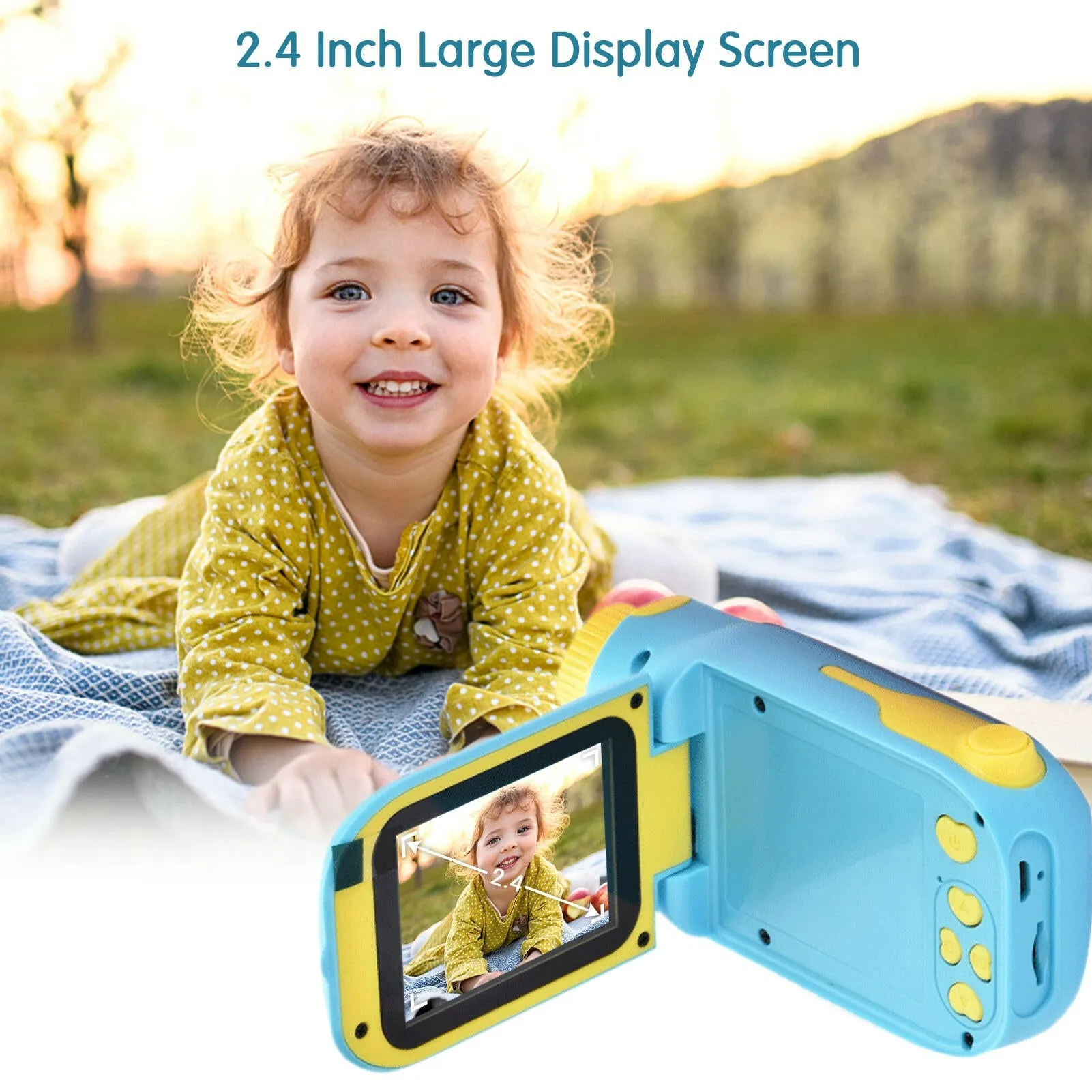 1080P 20 Mega Pixels High Resolution Kids Video Camcorder Portable Mini  Digital Camera with 2.4 Inch Large Display Screen Birthday Gifts for Boys Girls