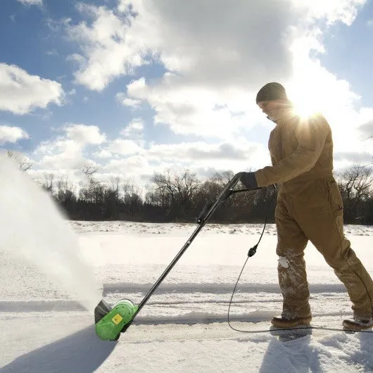 12-Inch 9 Amp Electric Corded Snow Shovel Driveway Yard Snow Thrower-Green