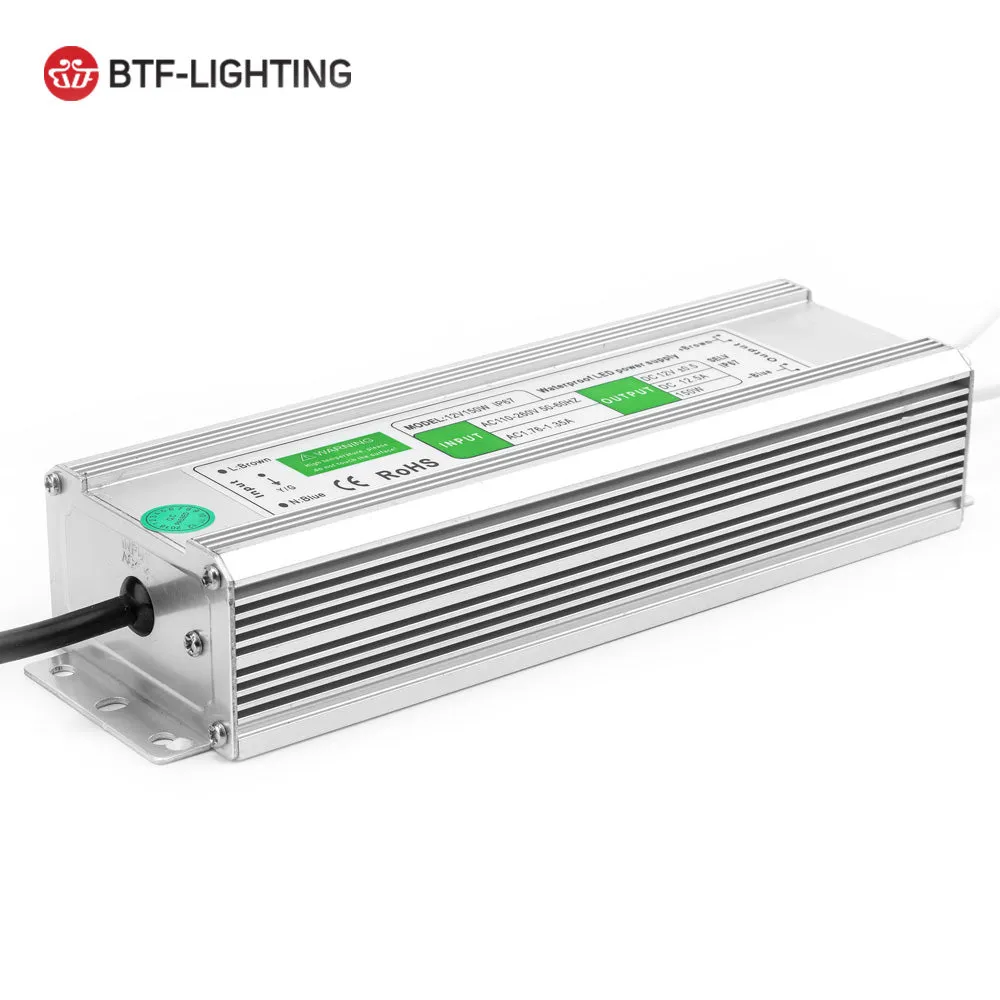 12V Waterproof IP67 LED Power Supply Transformer Adapter for LED Strip 10w 20w 30w 36w 45w 50w 60w 80w 100w 120w 150w 200w 250w