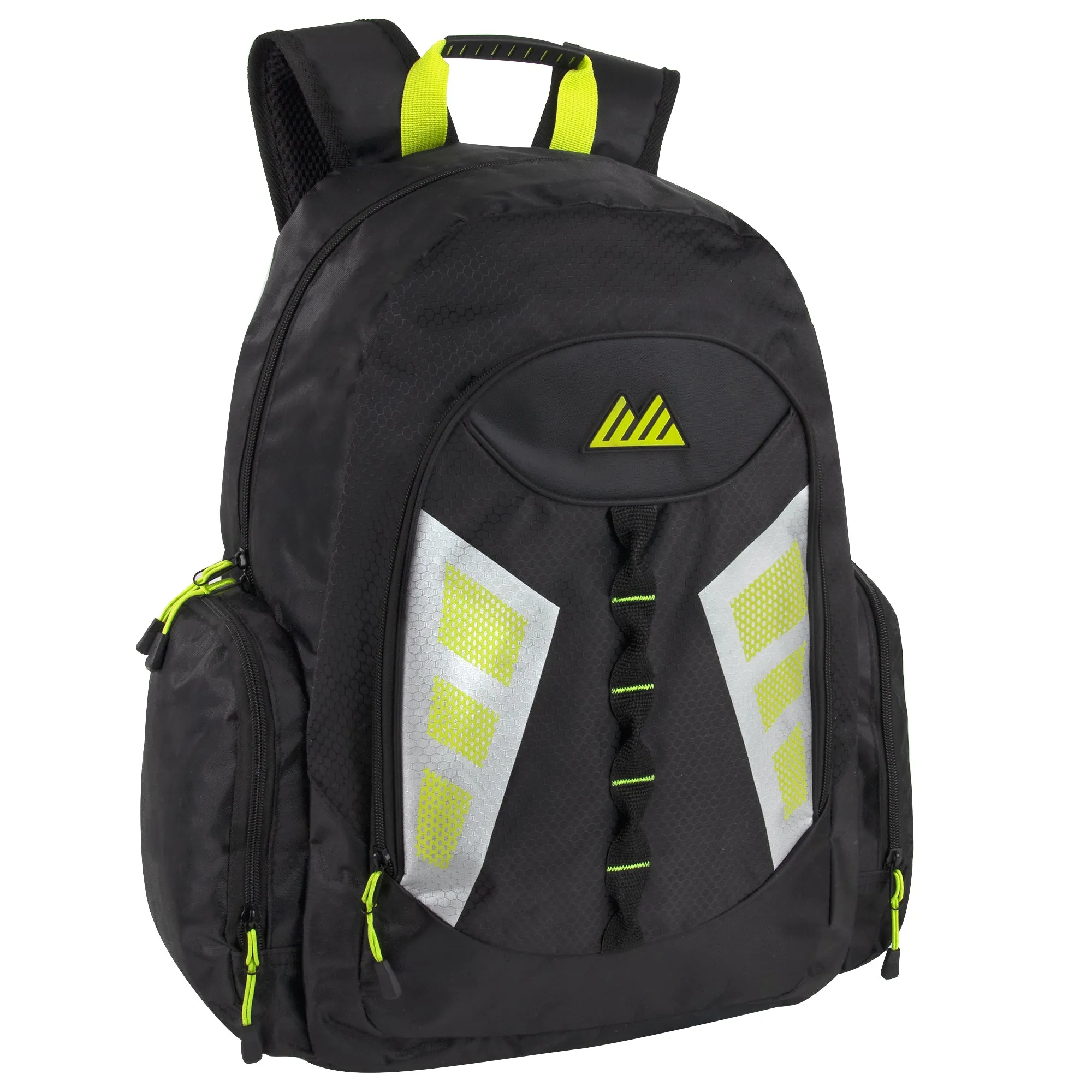 19-inch Mountain Edge Multi Pocket Backpack w Reflective Straps & Panels