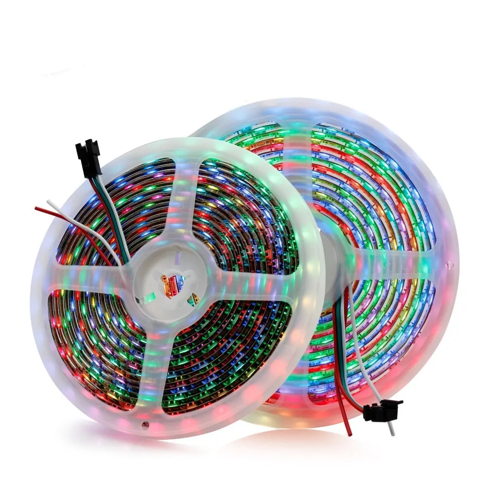 1m 2m 3m 5m Full Color WS2812B LED Strip DC5V Black / White PCB RGB Smart Pixel control Led Strip