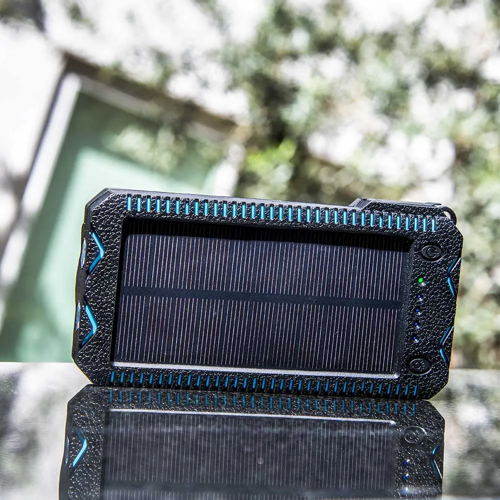 20,000 mAh Solar Charger w/ Fire Starter and Twin Flashlight Stealth Angel Survival