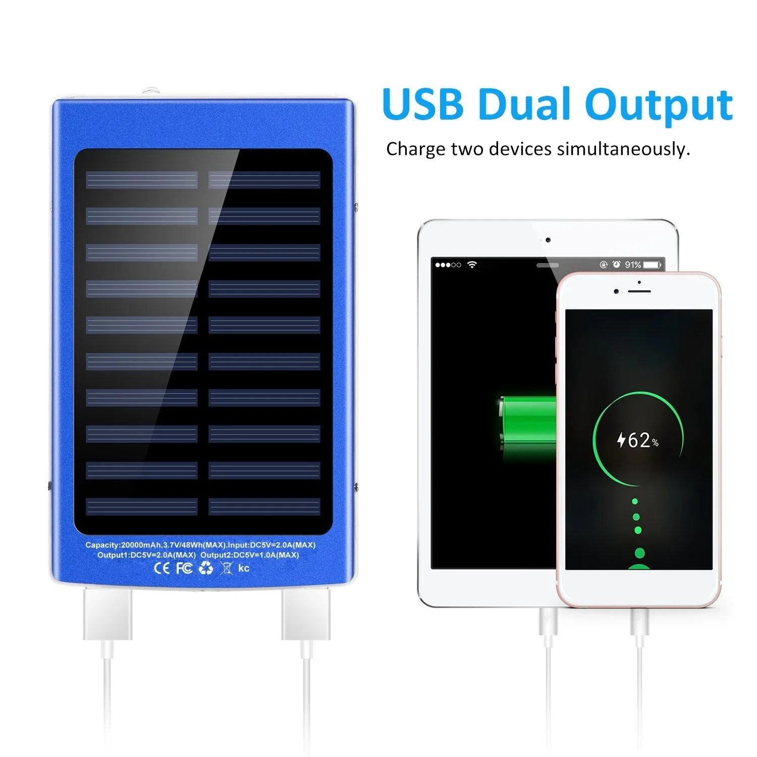 20,000mAh Solar Power Bank