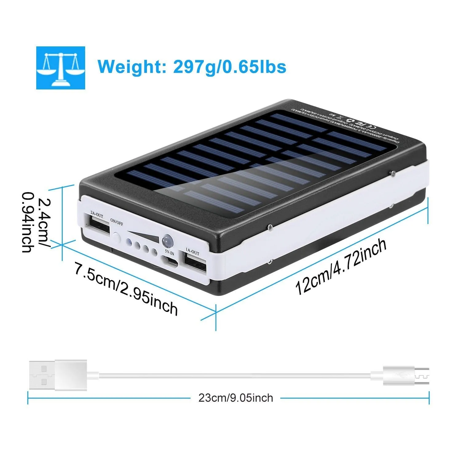 20,000mAh Solar Power Bank