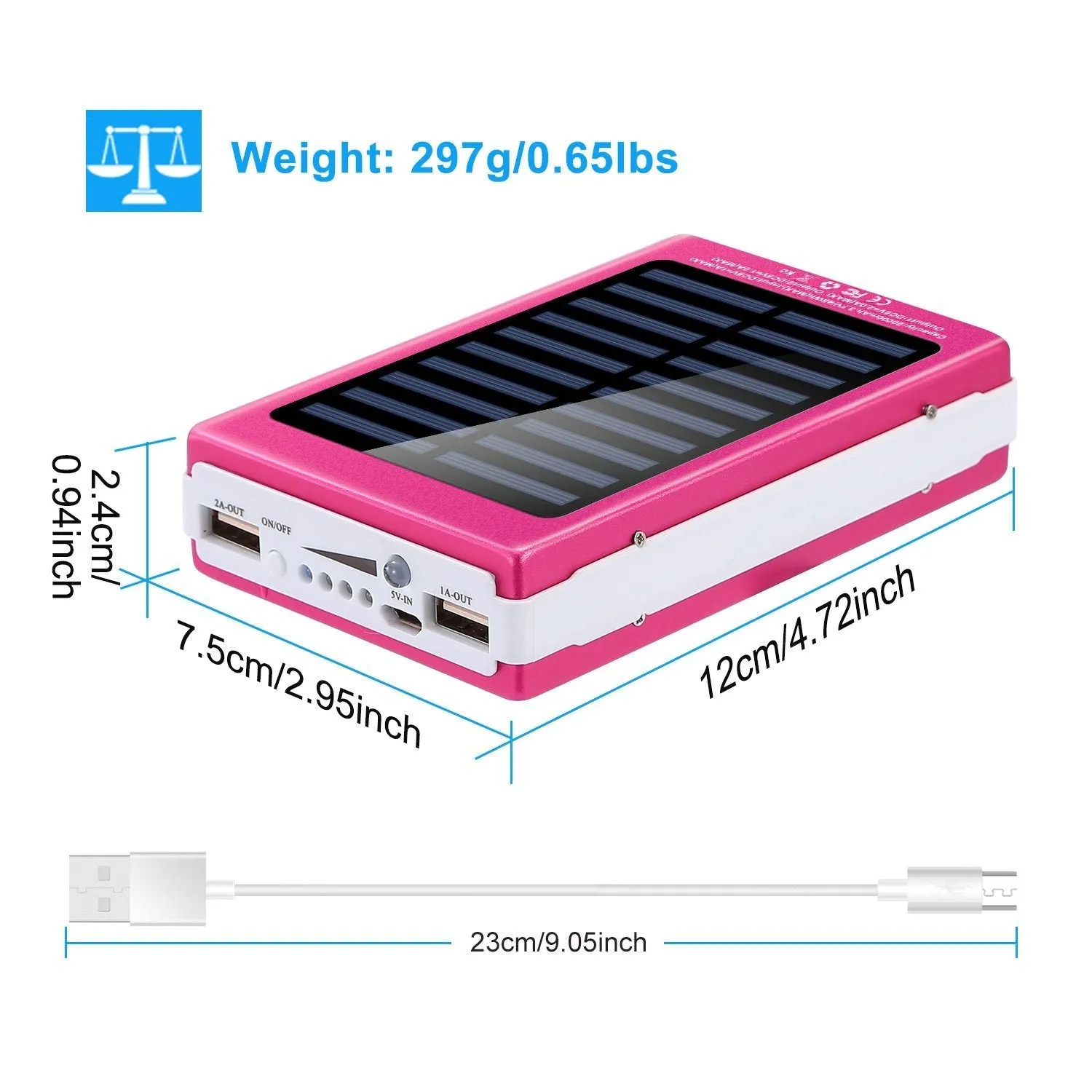 20,000mAh Solar Power Bank