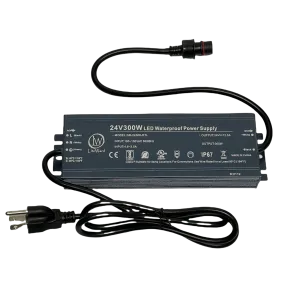 300W LiteWard DC-300W-UL24V LED Driver 12.5A Waterproof 24V AC 100-130V Constant Voltage UL Waterproof IP67 AC to DC for LED Strips and Modules