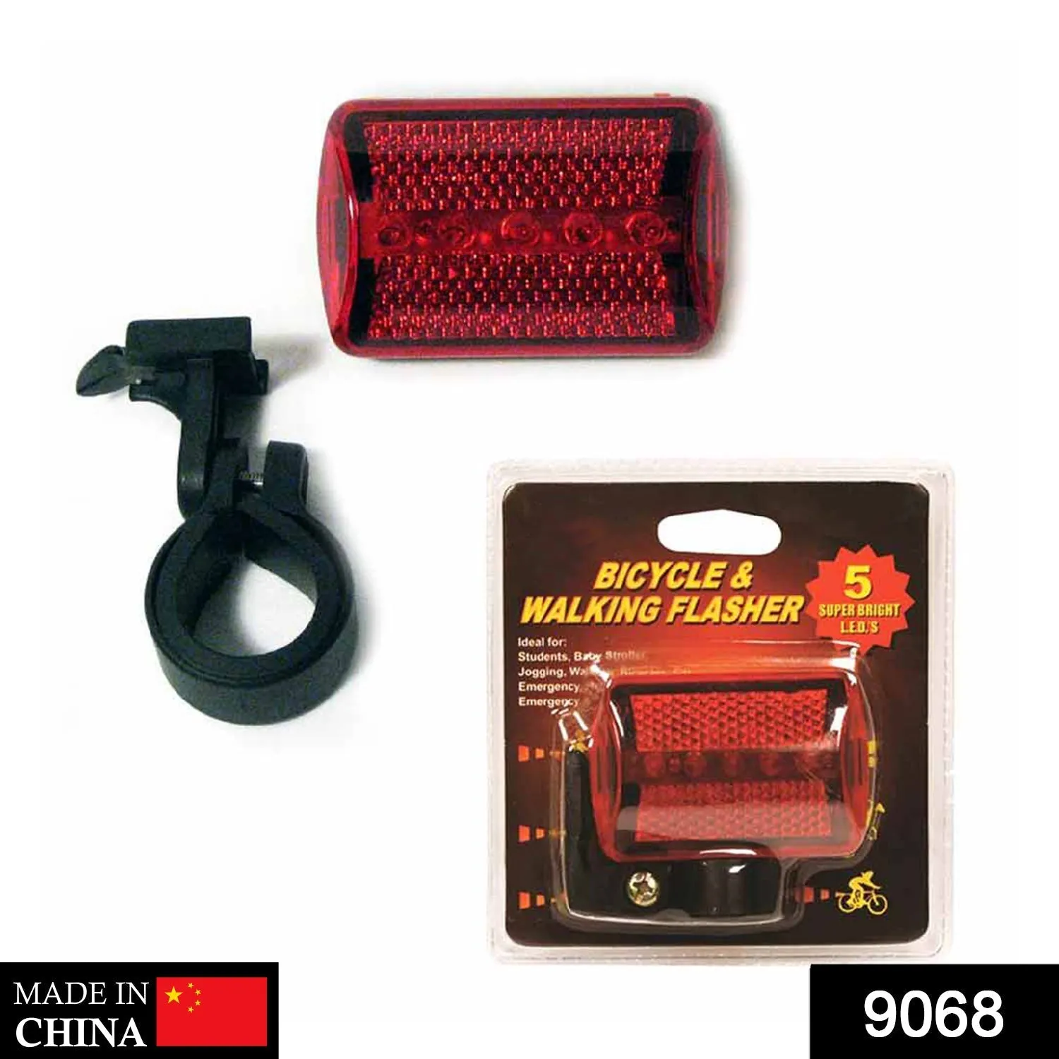 9068 Safety Flashing Light, 5 LED Light, 1 Piece, Red Light