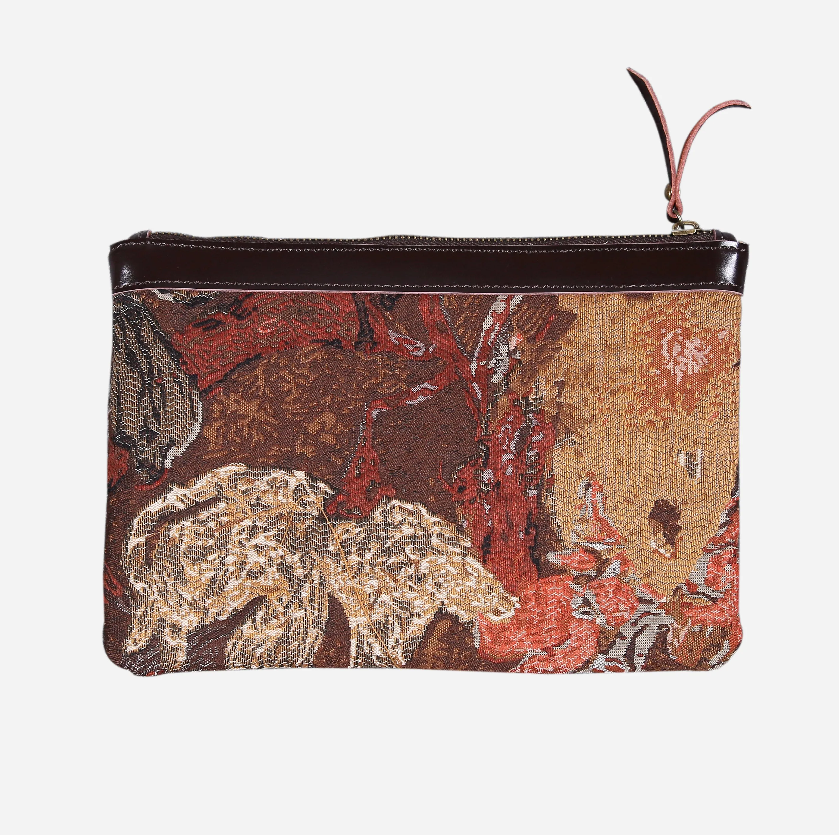 Abstract Brown Wristlet Clutch