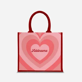 Affection Series Half Lining Jute Bag - Blossom Red