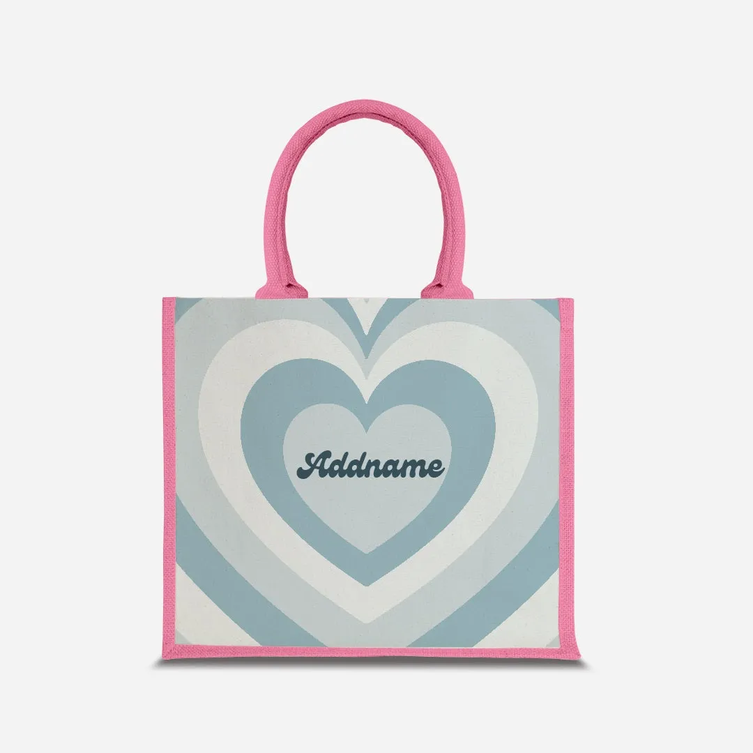 Affection Series Half Lining Jute Bag - Bubbles Light Pink