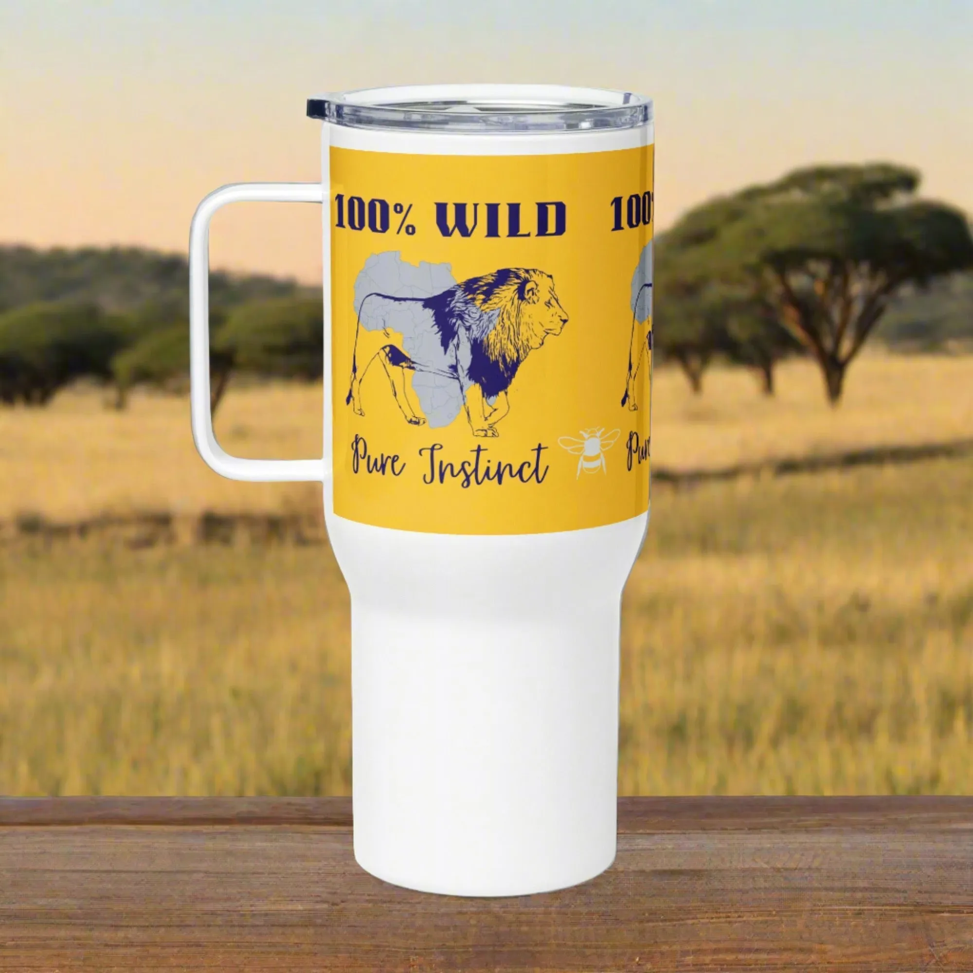 African Lion, Travel mug with handle