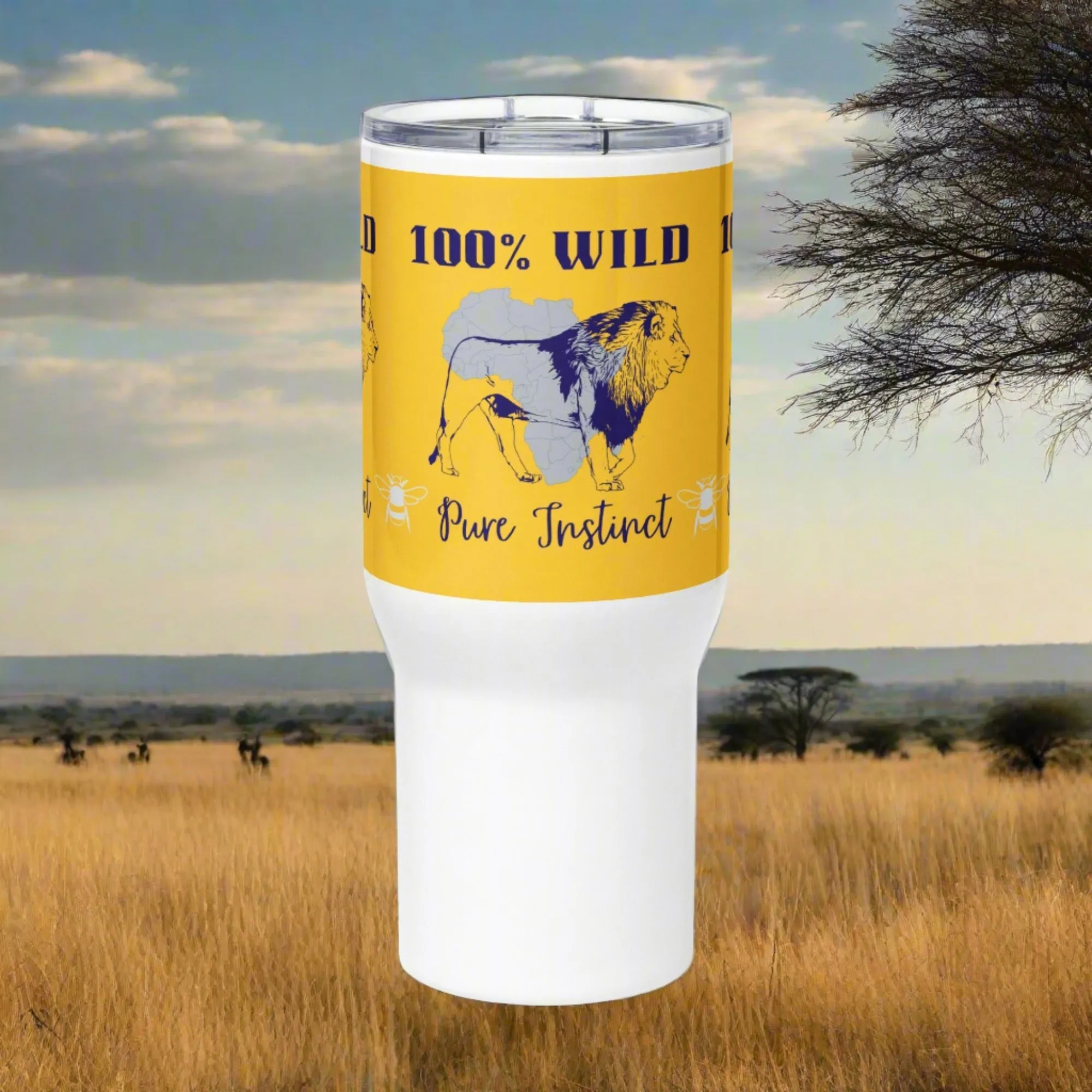 African Lion, Travel mug with handle