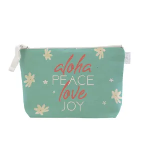 Aloha Peace Love Joy Cosmetic Bag, Large