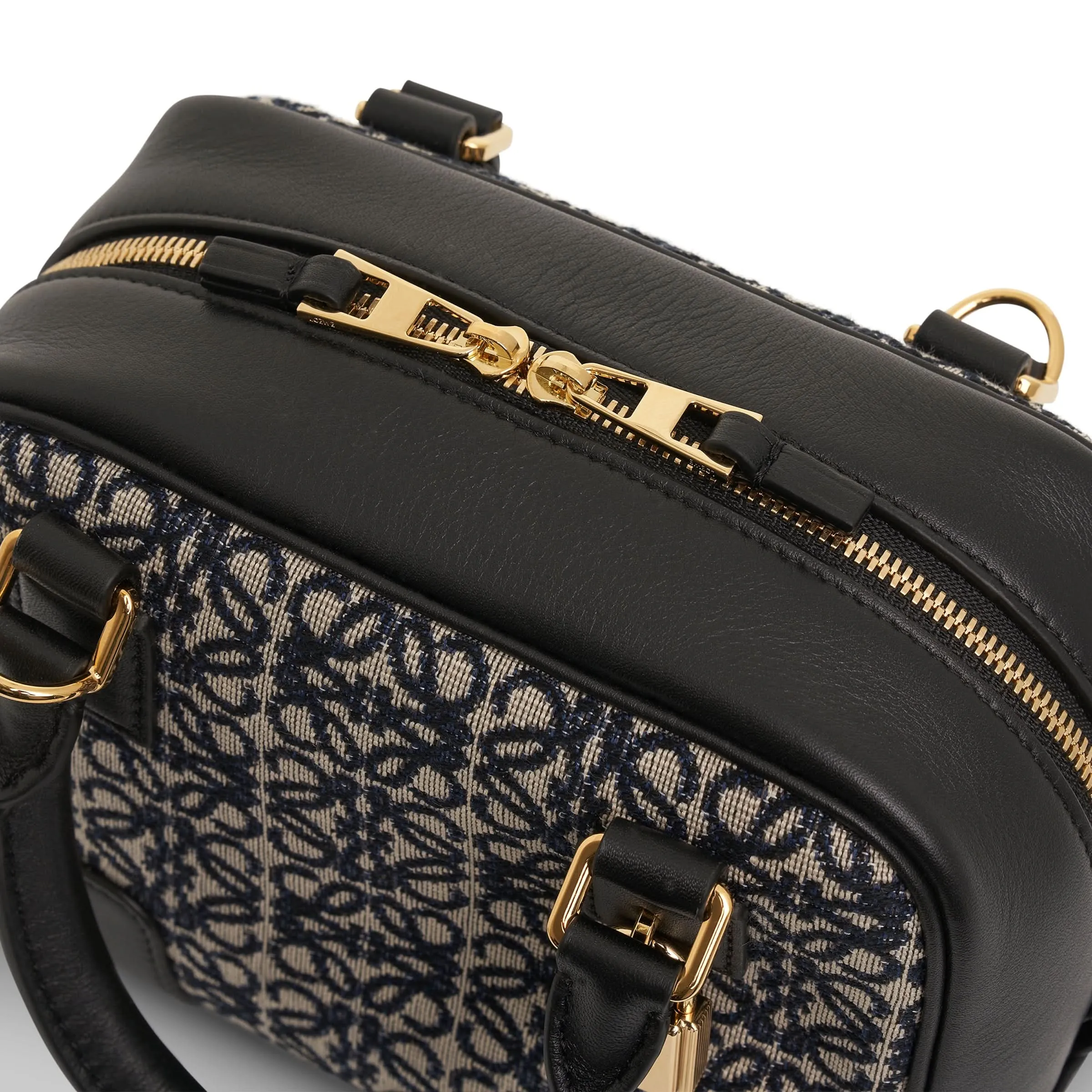 Amazona 16 Square Bag in Anagram Jacquard and Calfskin in Navy