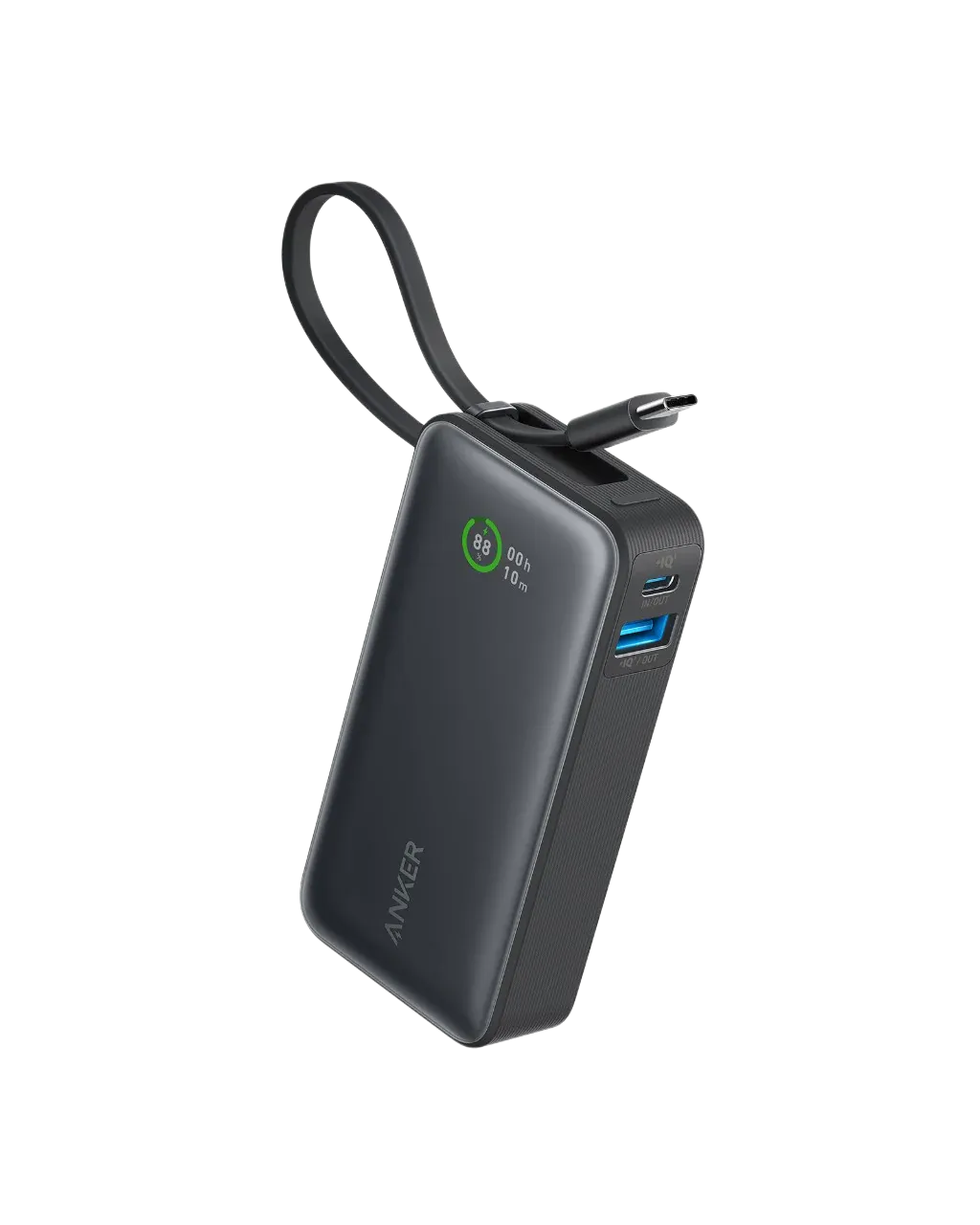 Anker Nano Power Bank 30W Built-In USB-C Cable Black | A1259H11