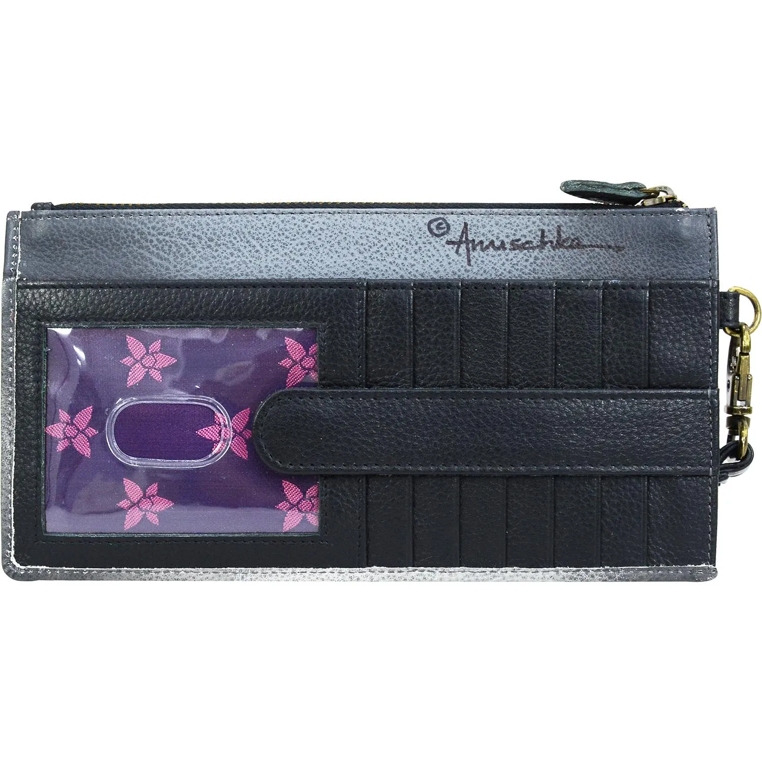 Anuschka Clutch Wristlet Organizer Calaveras De Azucar Leather