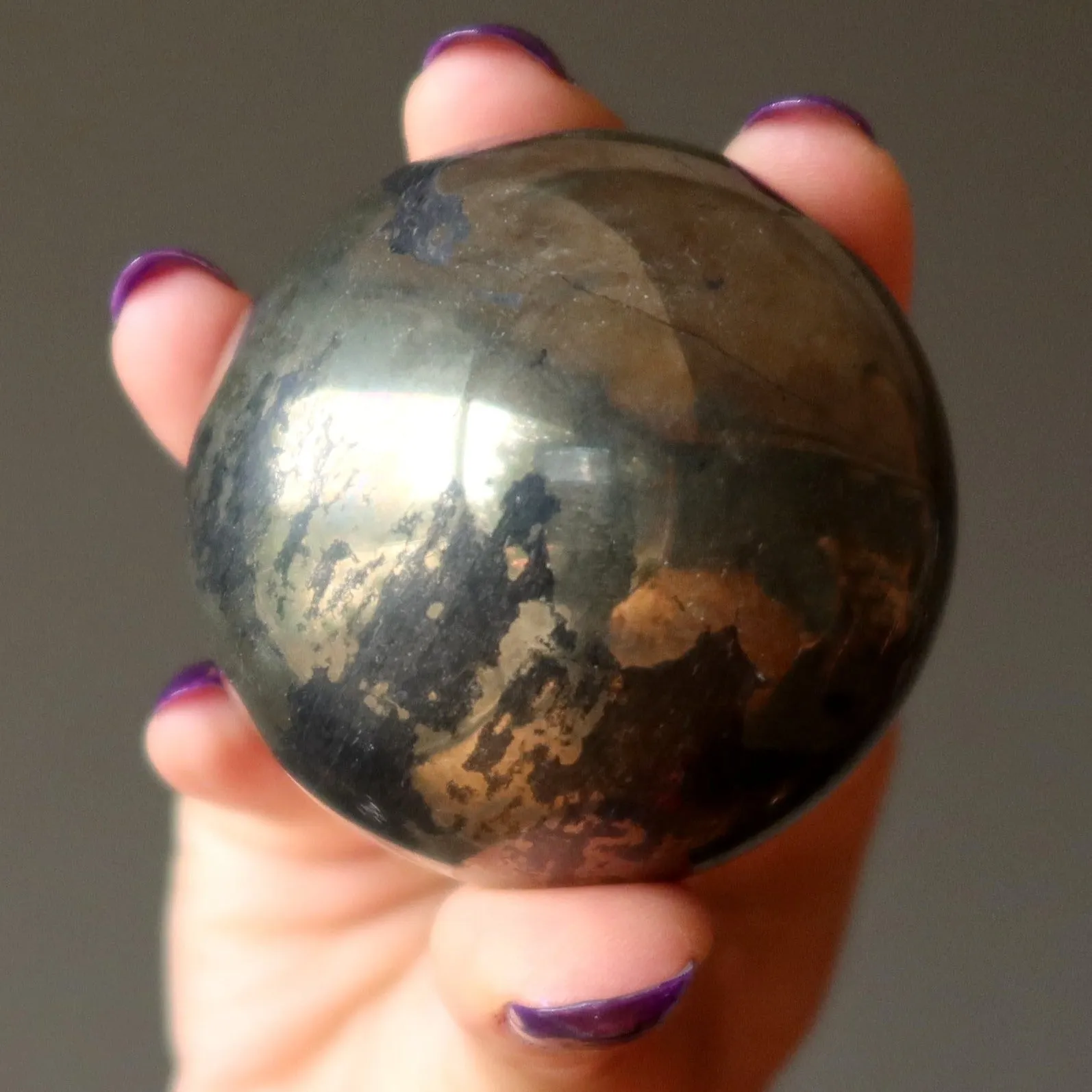 Apache Gold Sphere Protection Chalcopyrite Crystal Ball