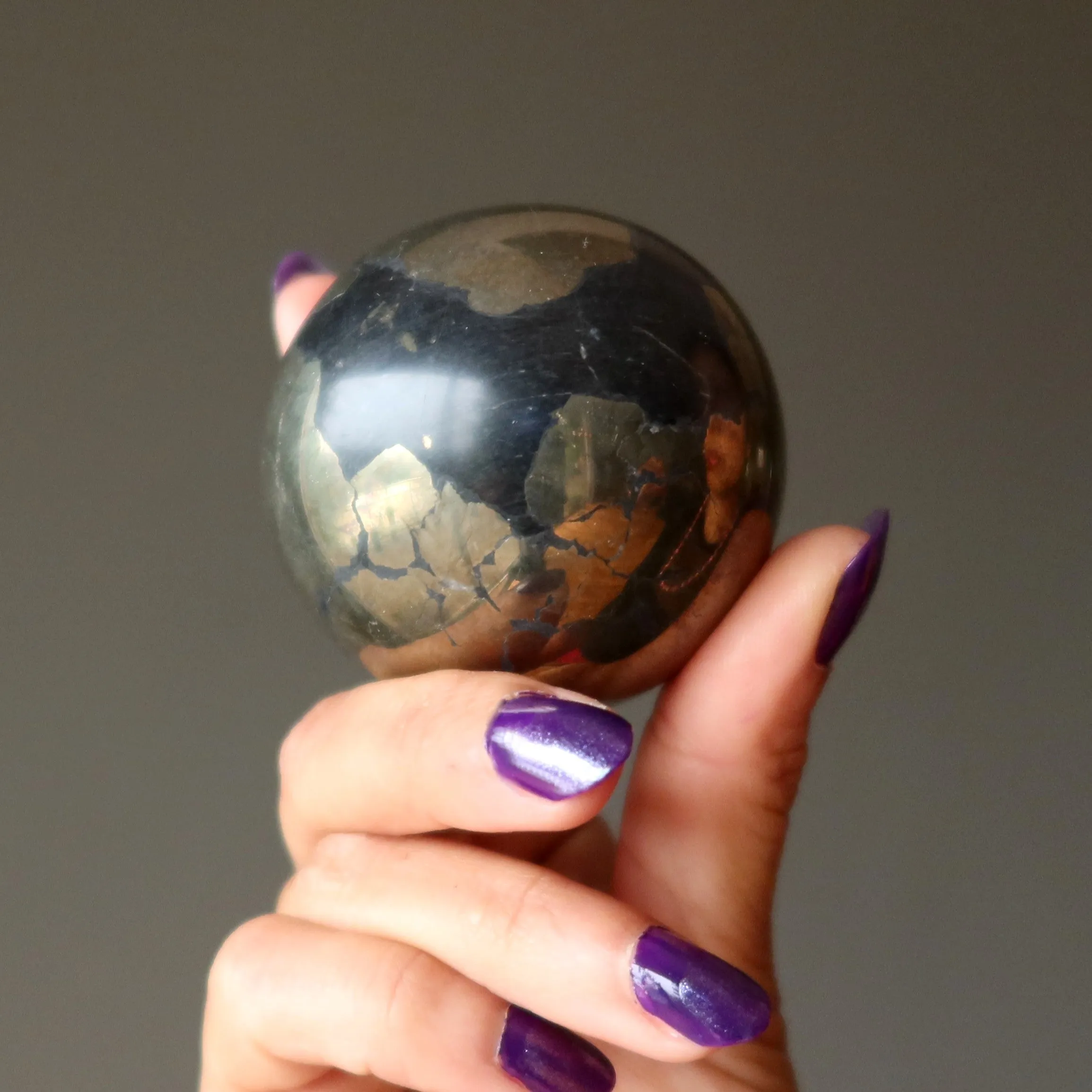 Apache Gold Sphere Protection Chalcopyrite Crystal Ball