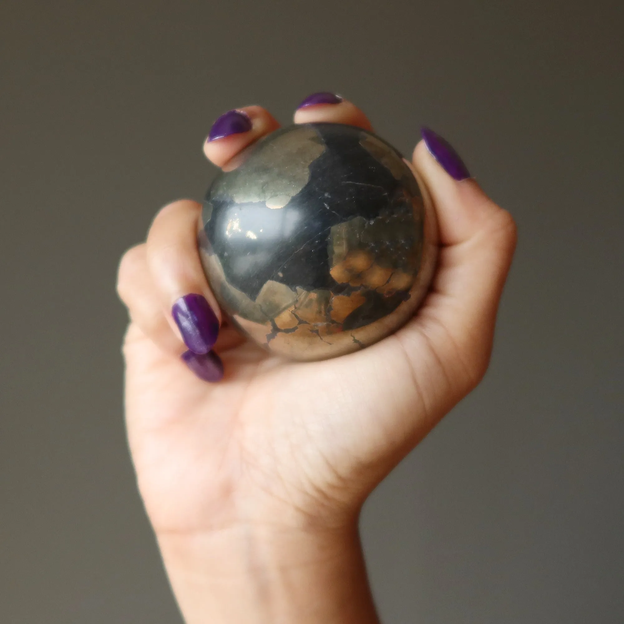 Apache Gold Sphere Protection Chalcopyrite Crystal Ball