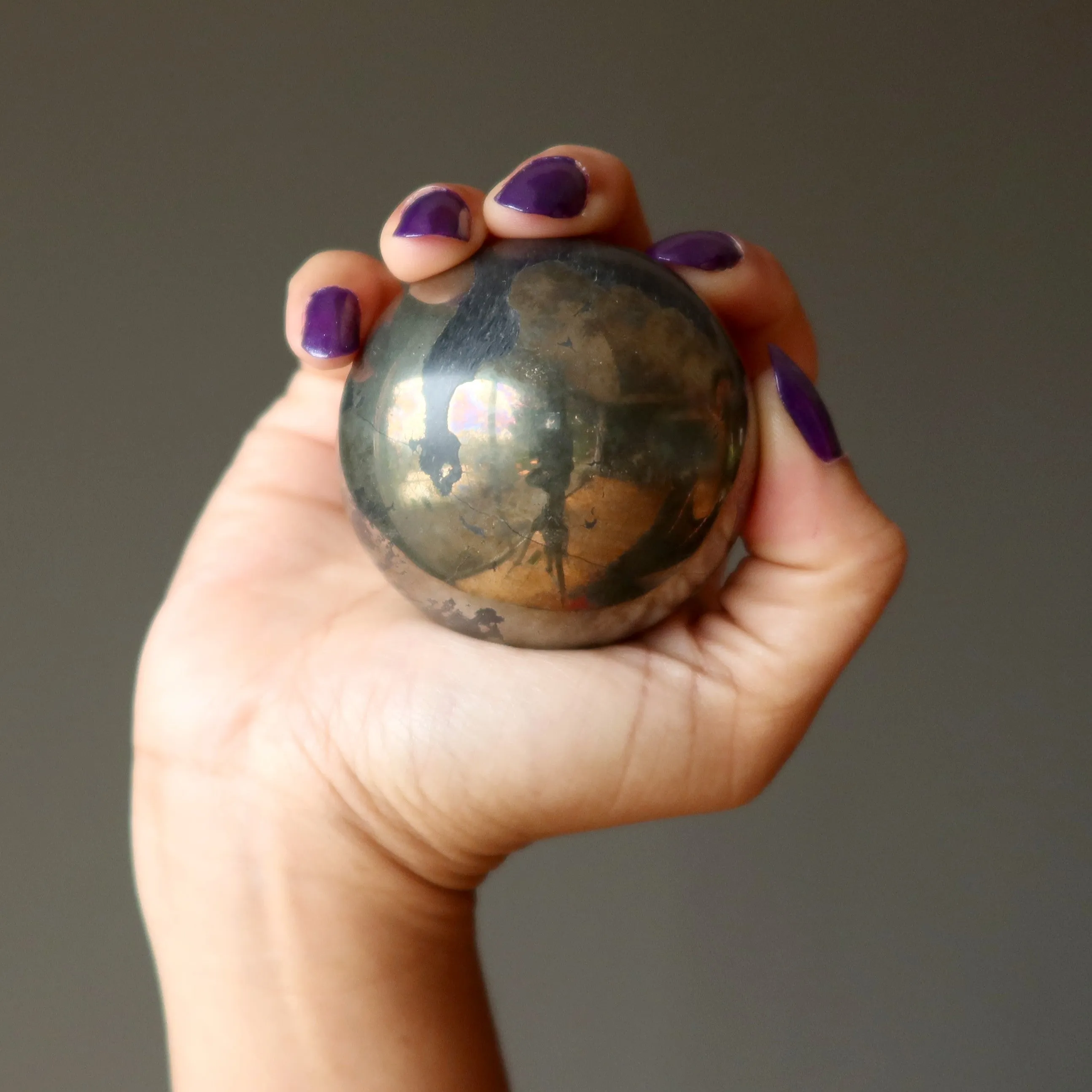 Apache Gold Sphere Protection Chalcopyrite Crystal Ball