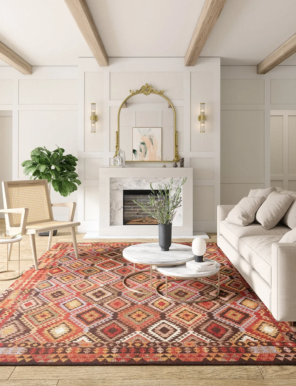 Assania Coral Multi Rug