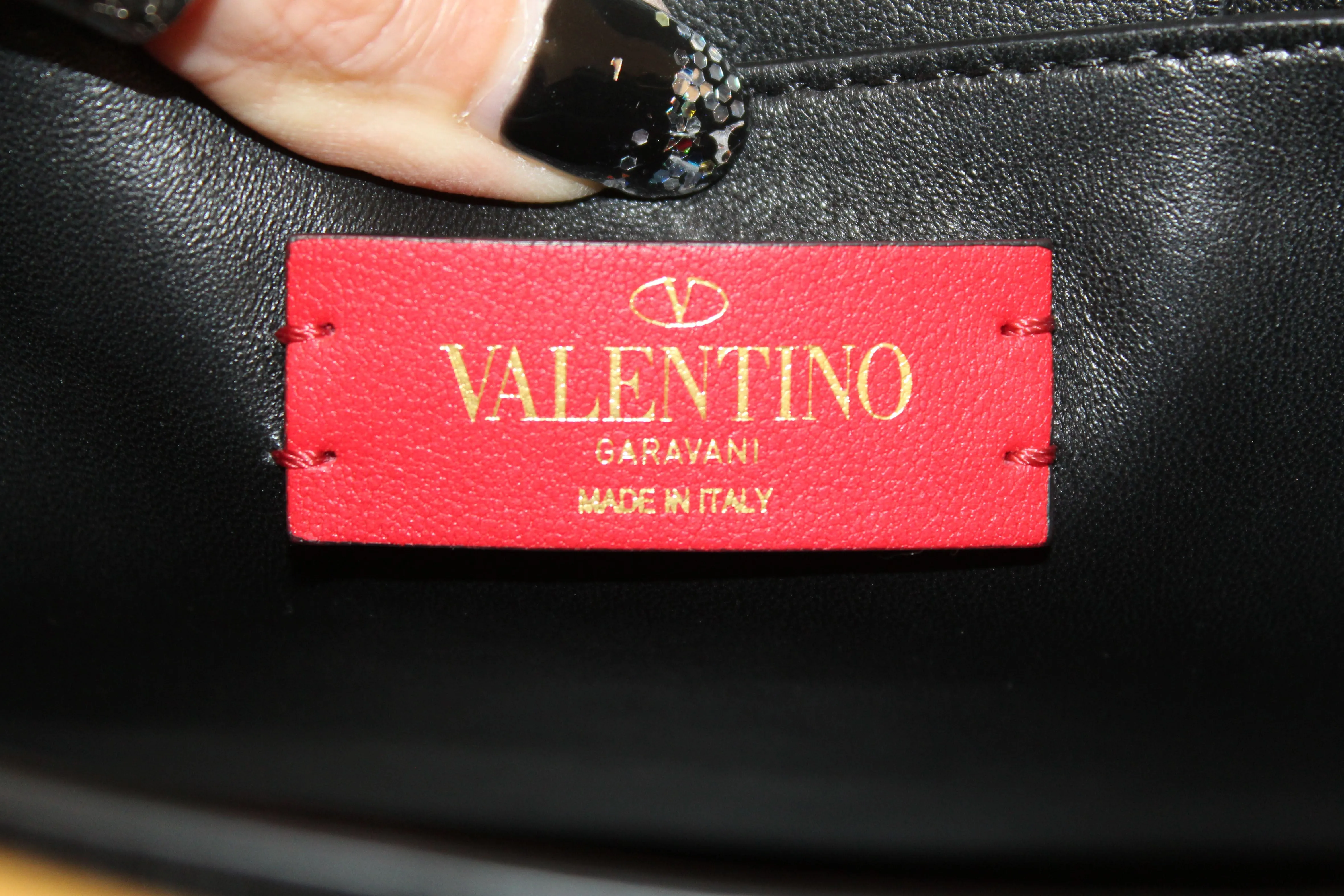 Authentic Valentino Black Leather Supervee Top Handle Bag