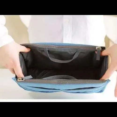 Bag Organiser Insert with 13 Pockets and Zippers