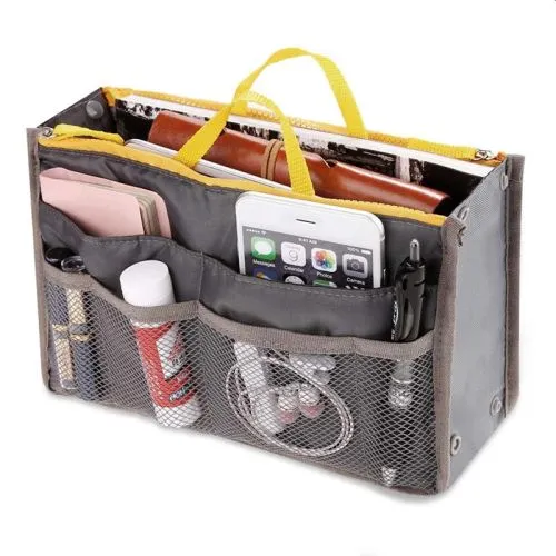 Bag Organiser Insert with 13 Pockets and Zippers