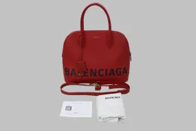 Balenciaga Red Ville Top Handle Crossbody Bag