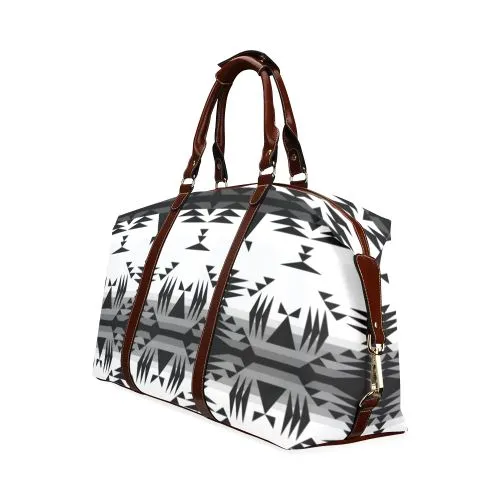 Between the Mountains White and Black Classic Travel Bag