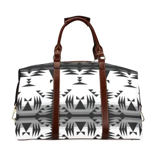 Between the Mountains White and Black Classic Travel Bag