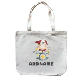 Birthday Music Band Boy Playing Drums Addname Canvas Bag