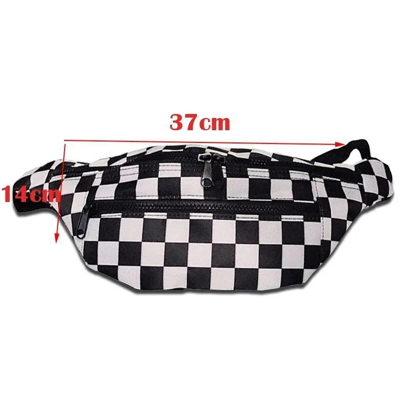 Black And White Plaid Fanny Pack - King Stone Brothers and Co™️