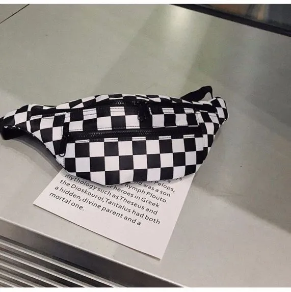 Black And White Plaid Fanny Pack - King Stone Brothers and Co™️