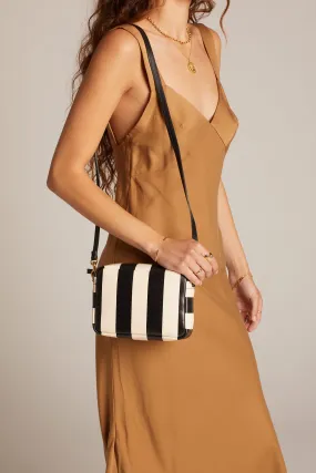 Black   Cream Striped Midi Sac