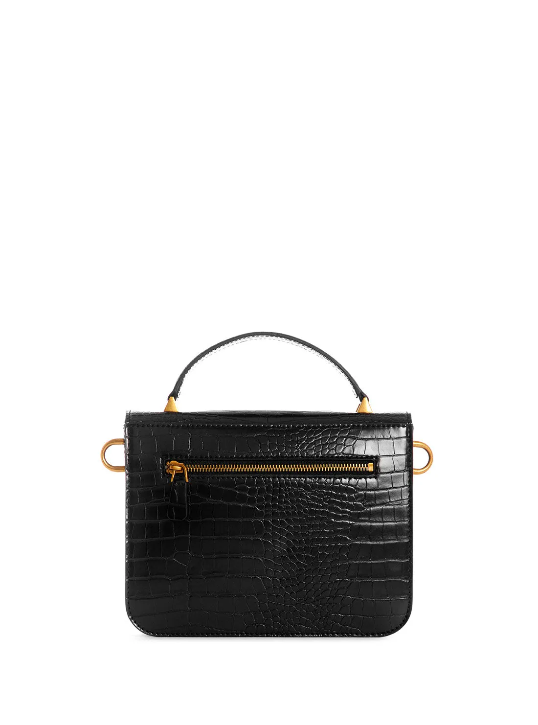 Black Retour Croco Crossbody Bag