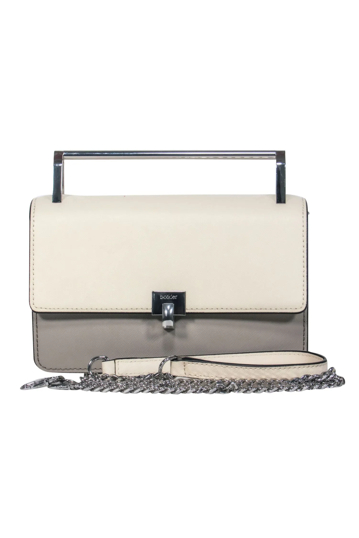 Botkier - Ivory & Black "Lennox" Convertible Crossbody w/ Bar Handle