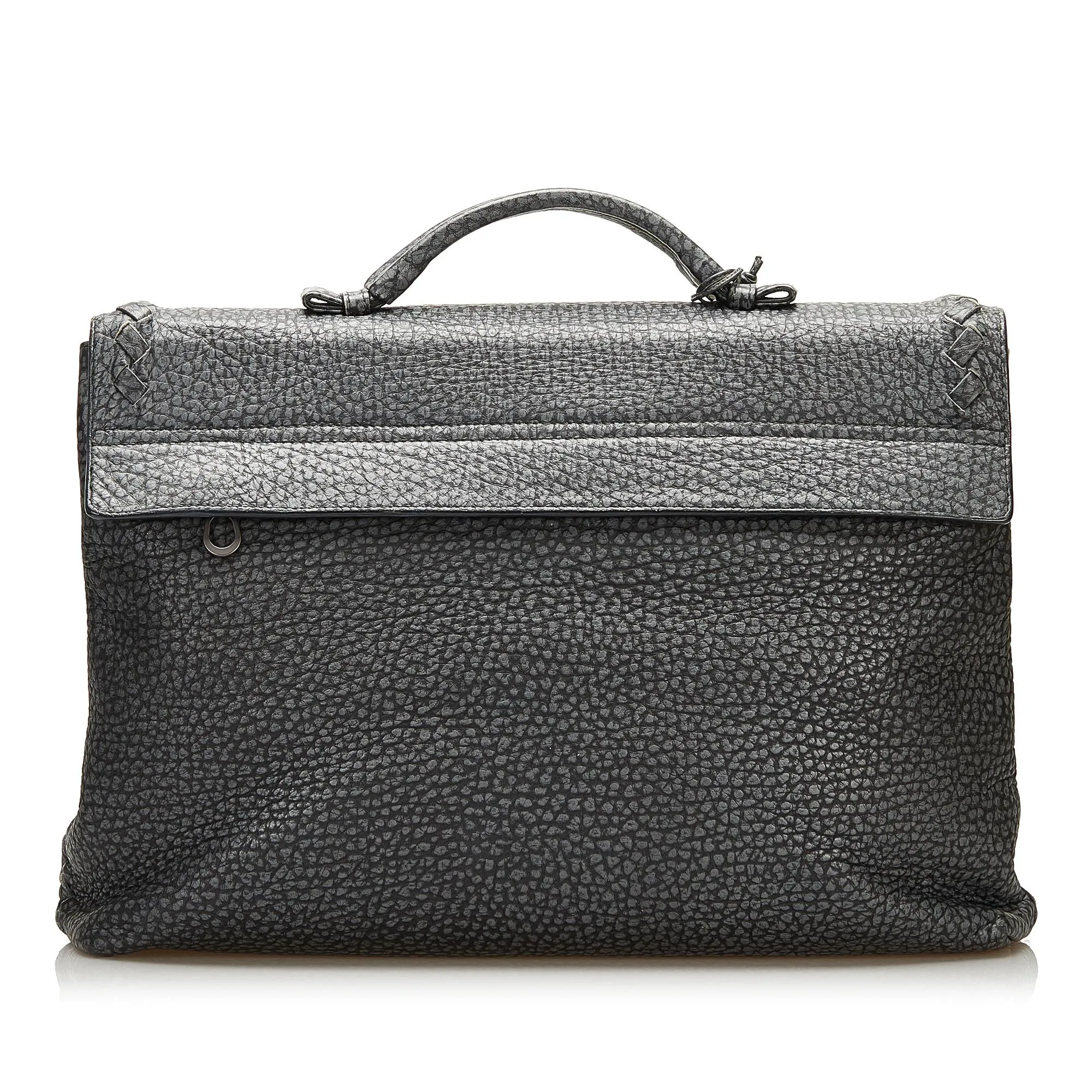 Bottega Veneta Leather Intrecciato Trimmed Business Bag (SHG-35299)