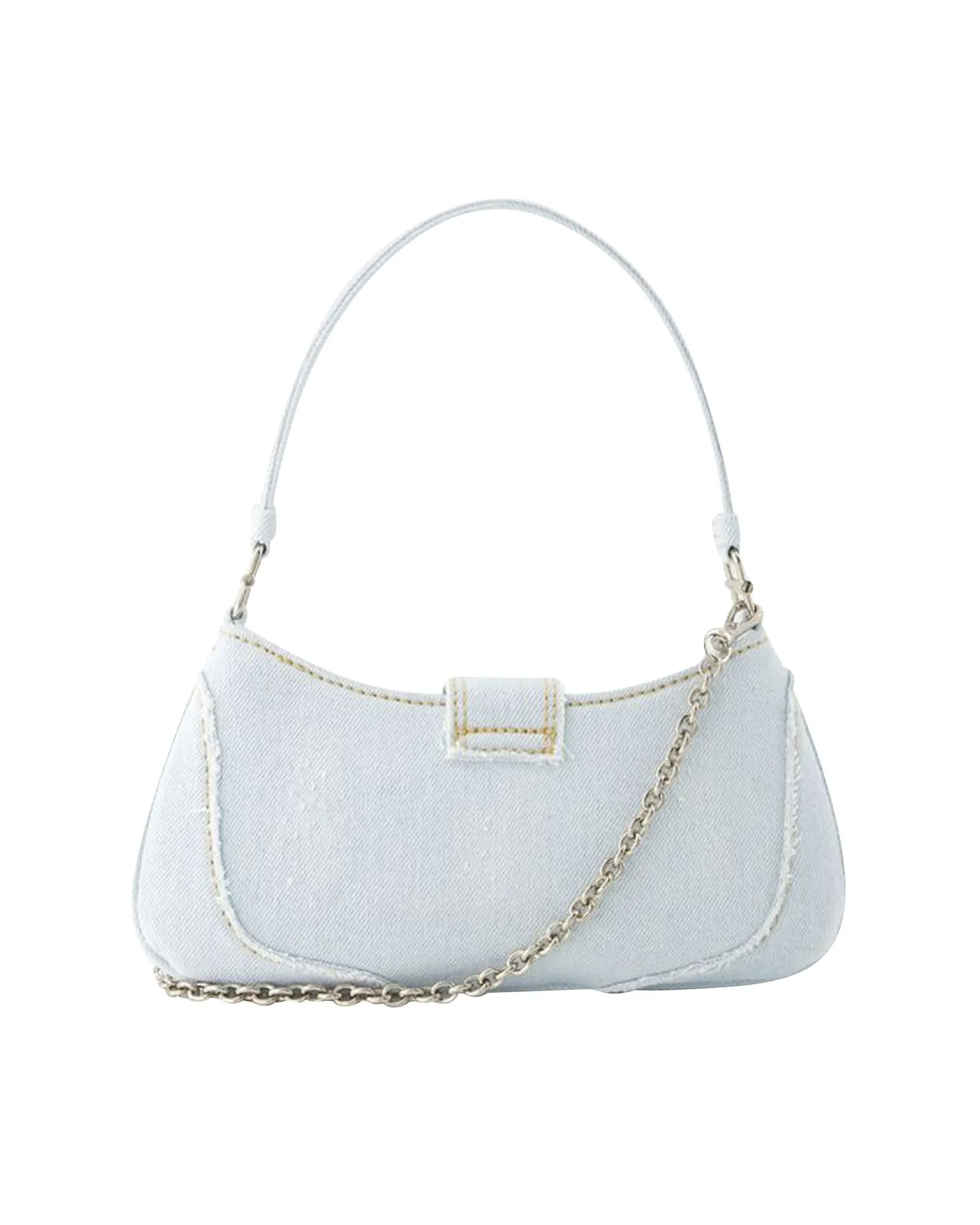 Brocle Small Shoulder Bag - Cotton - Magnetic Clasp - Ice Denim