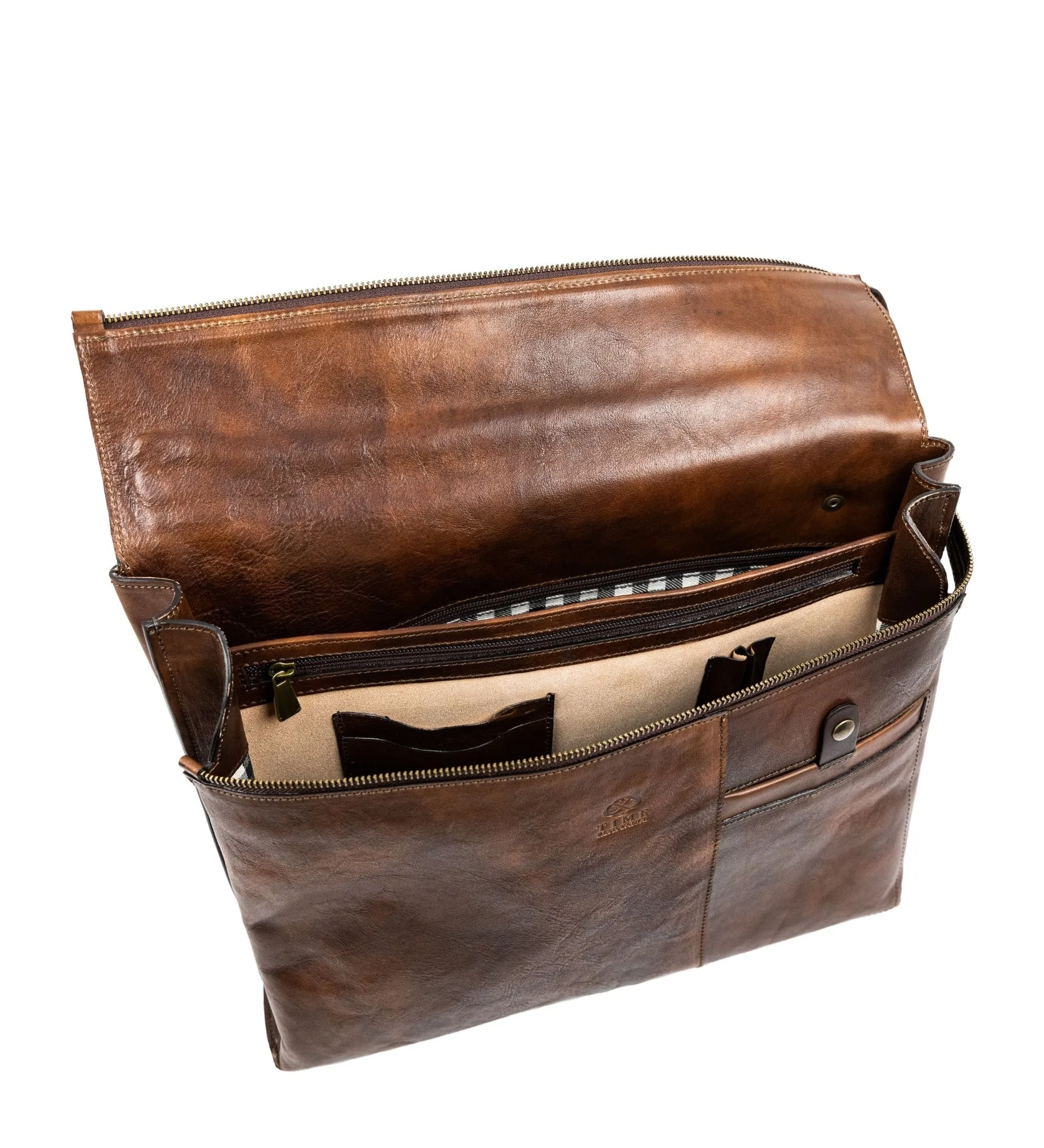 Brown Leather Briefcase Laptop Bag - From Here to Eternity