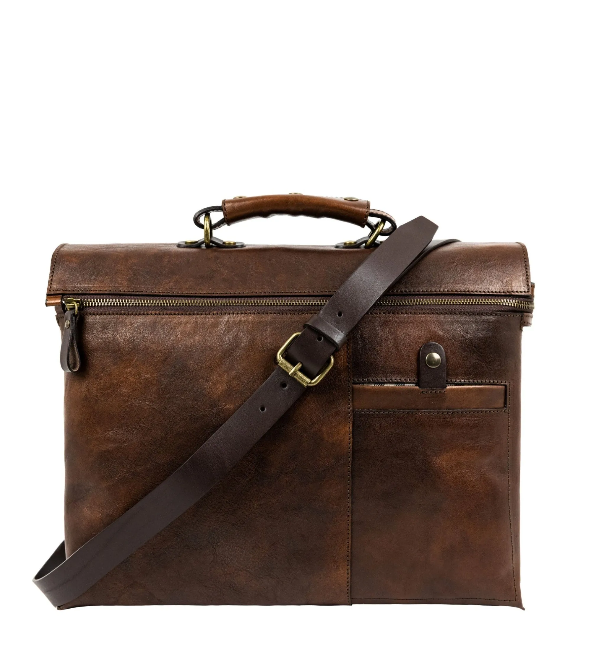 Brown Leather Briefcase Laptop Bag - From Here to Eternity