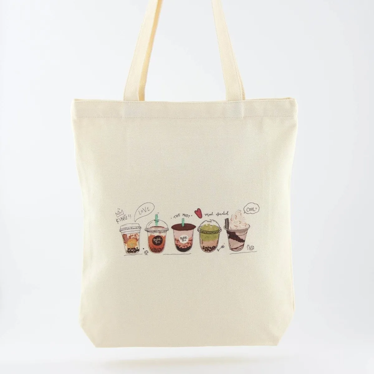 Bubble Tea Tote Bag and Boba Plush Keychain