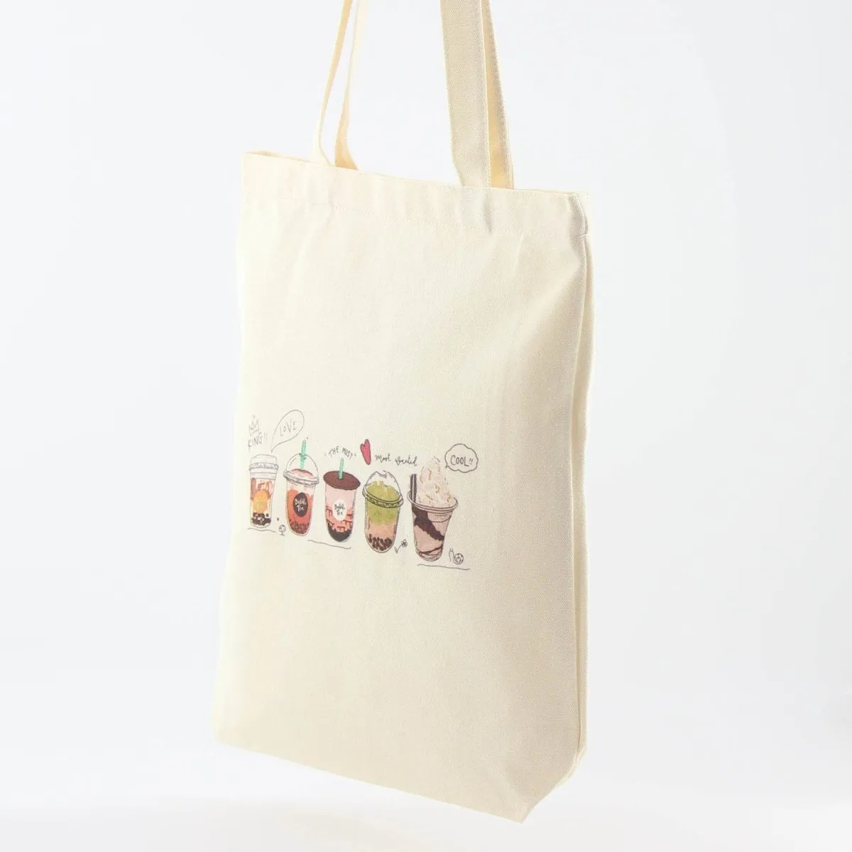 Bubble Tea Tote Bag and Boba Plush Keychain