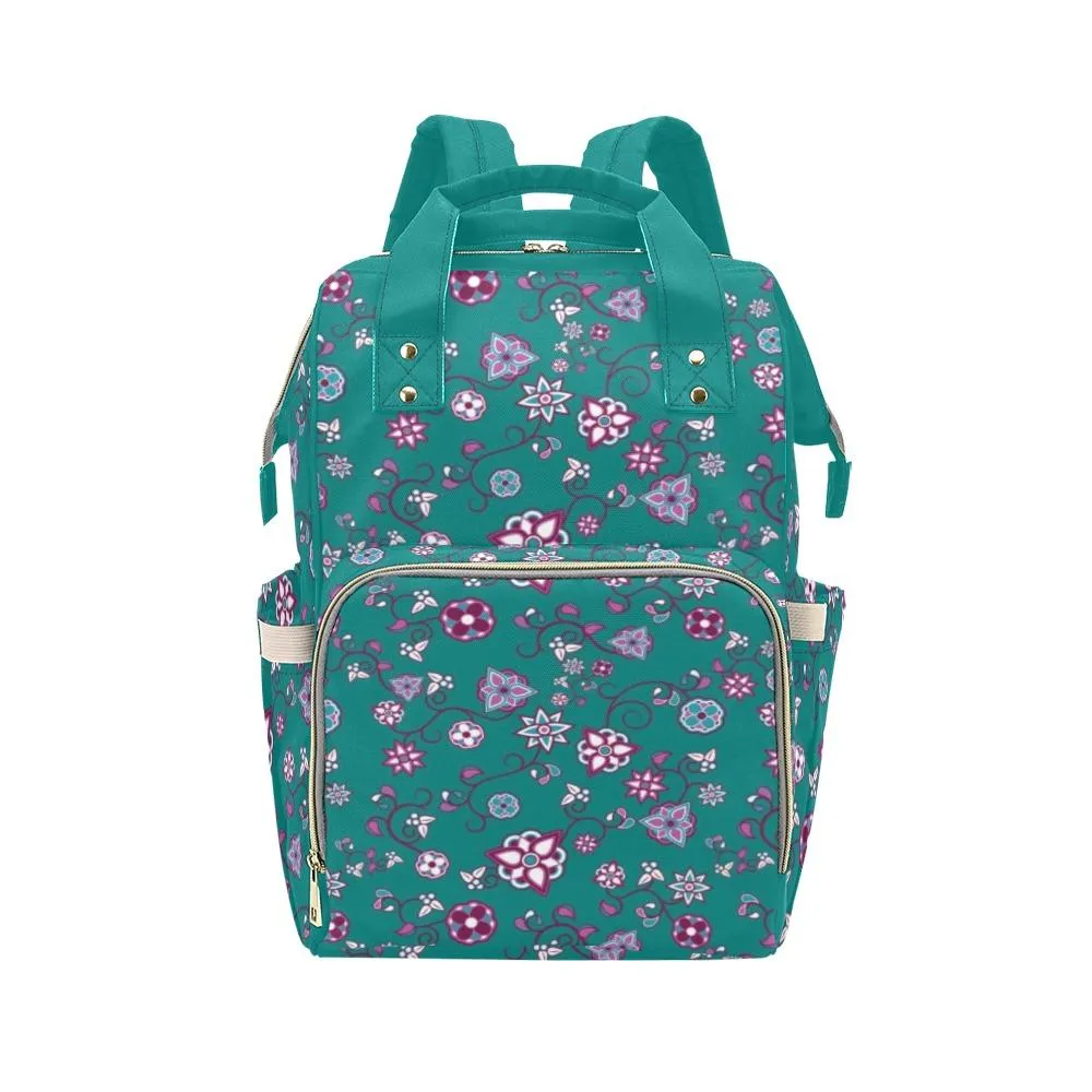 Burgundy Bloom Multi-Function Diaper Backpack/Diaper Bag