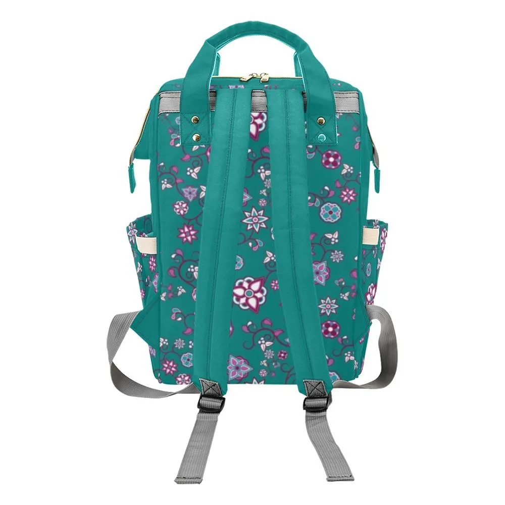 Burgundy Bloom Multi-Function Diaper Backpack/Diaper Bag