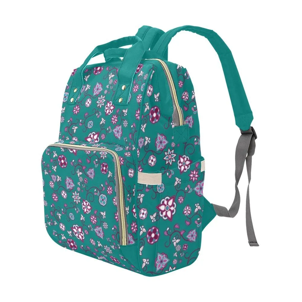 Burgundy Bloom Multi-Function Diaper Backpack/Diaper Bag