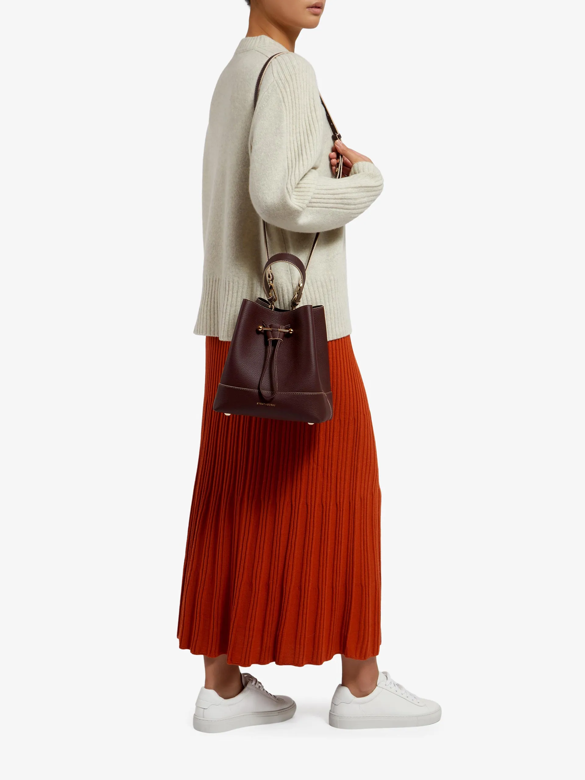 Burgundy Lana Osette Midi top handle bag