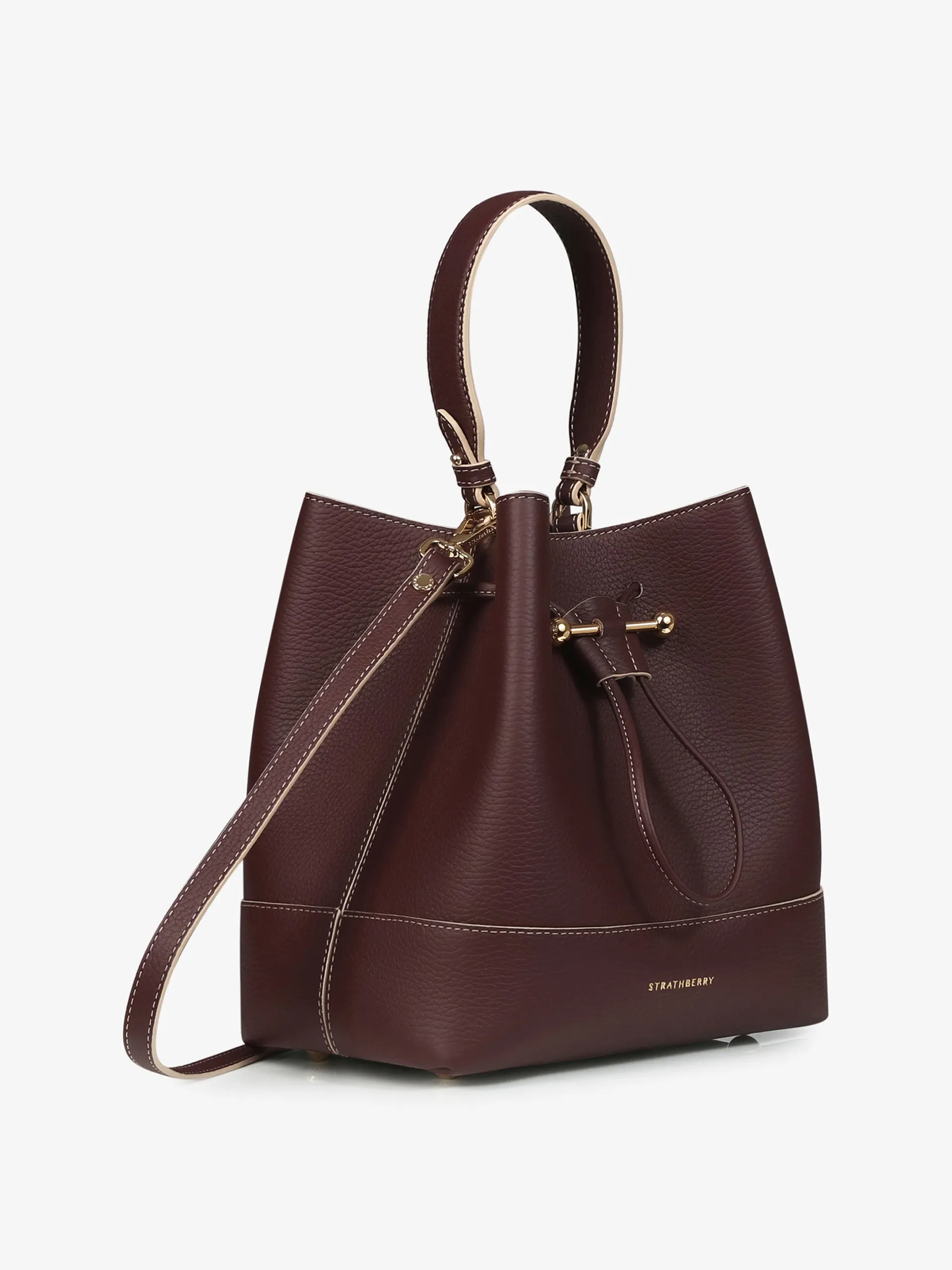 Burgundy Lana Osette Midi top handle bag