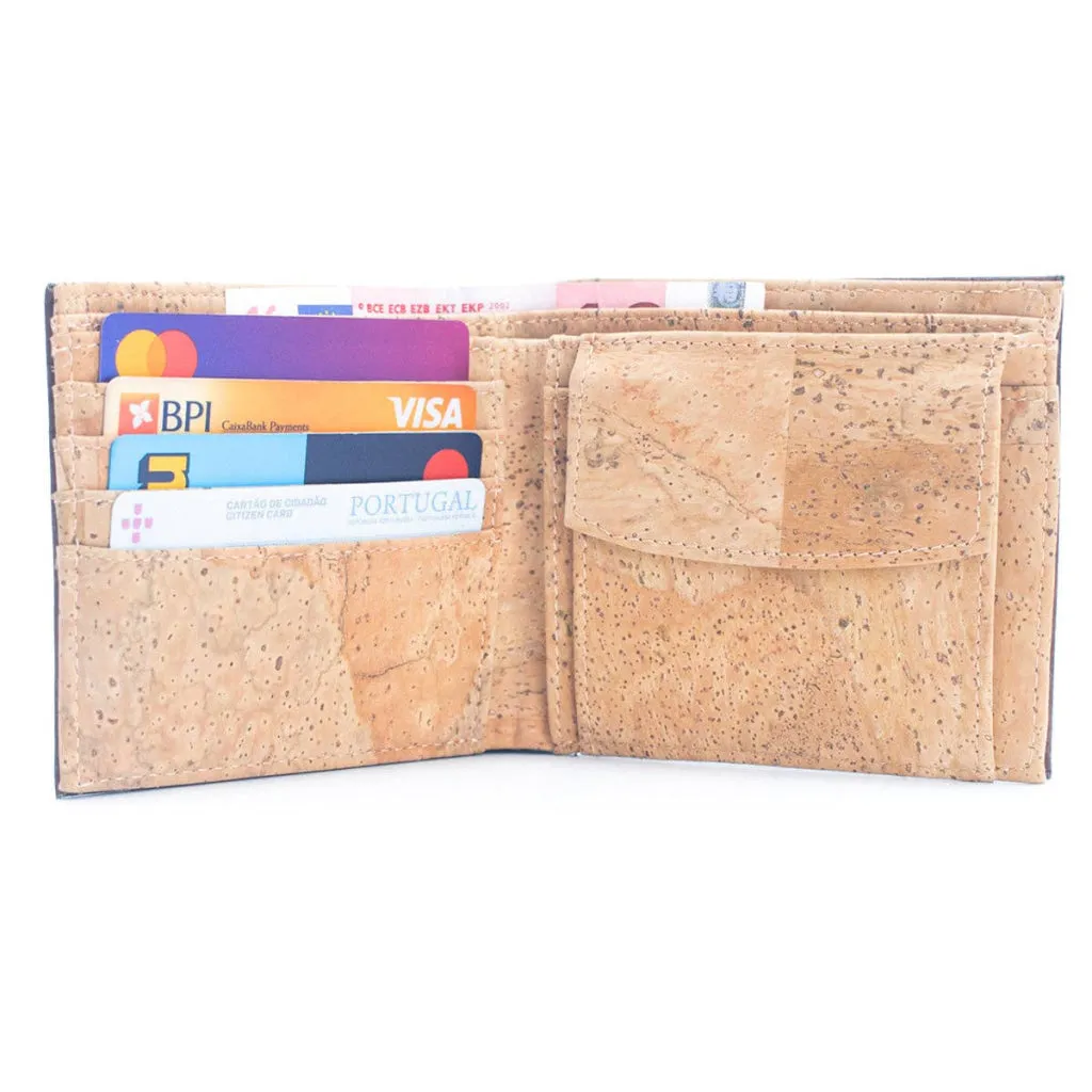 BUY 1 GET 1 FREE: Brown Cork Men's Wallet with Box Packaging BAG-2254