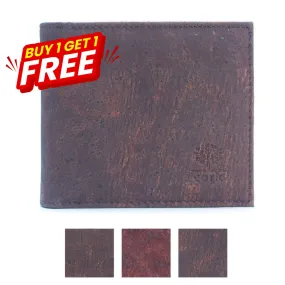 BUY 1 GET 1 FREE: Brown Cork Men's Wallet with Box Packaging BAG-2254